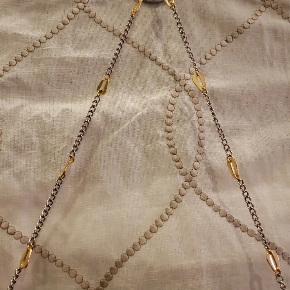 Lord & Taylor Brown Clutch with Gold Striped Accent